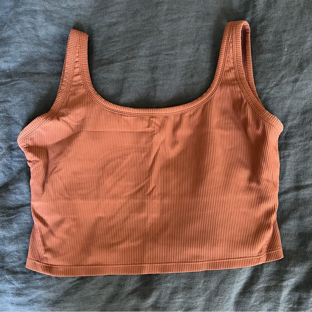 Ribbed Crop Tank Sports Bra